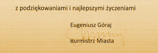 Podziękowania dla Stowarzyszenia Podziękowania dla Stowarzyszenia