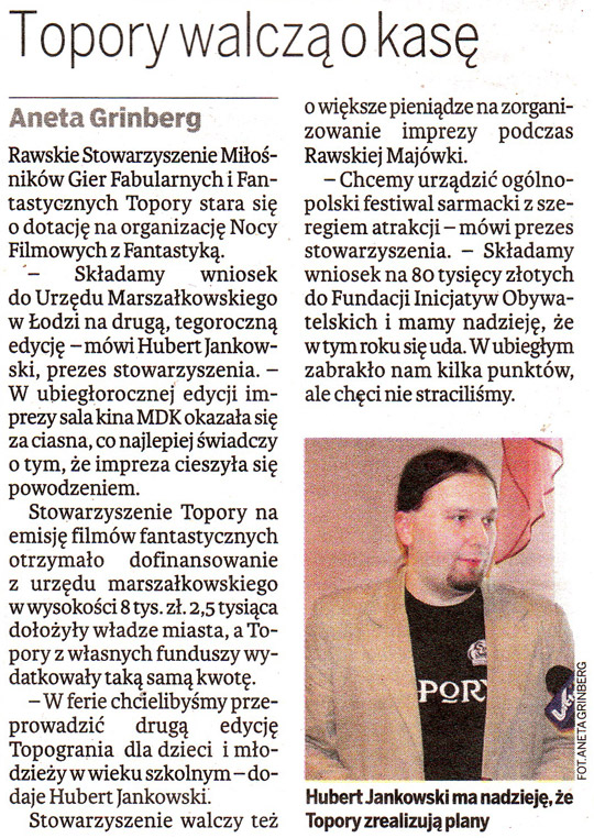 Topory walczą o kasę