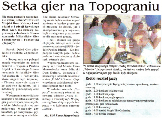 Setka gier na Topograniu